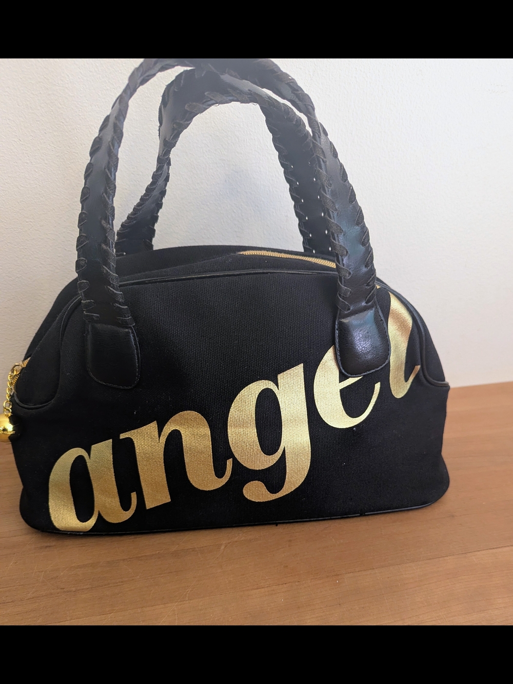 Vintage Y2K Victoria’s Secret ANGEL Black Gold Handbag Purse